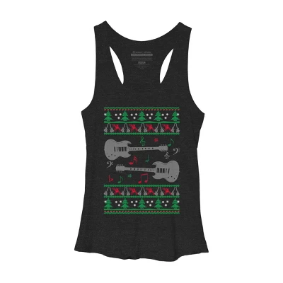 Women's Design By Humans Guitar Christmas By Sophialada Racerback Tank Top 5 Women's Design By Humans Guitar Christmas By Sophialada Racerback Tank Top - Image 3