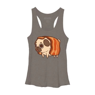 Women's Design By Humans Puglie Bacon Strip By Puglie Racerback Tank Top 7 Women's Design By Humans Puglie Bacon Strip By Puglie Racerback Tank Top - Image 5