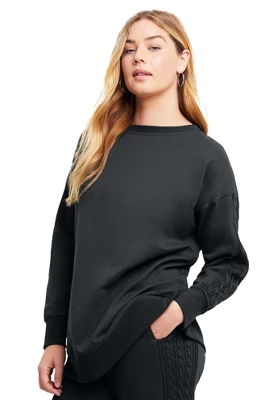 June + Vie By Roaman's Women’s Plus Size French Terry Boatneck Sweatshirt 3 June + Vie By Roaman's Women’s Plus Size French Terry Boatneck Sweatshirt