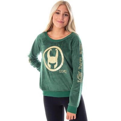 Marvel Comics Women's Loki Helmet Fleecy Long Sleeve Pajama Sleep Shirt Top Loki Helmet 6 Marvel Comics Women's Loki Helmet Fleecy Long Sleeve Pajama Sleep Shirt Top Loki Helmet - Image 4