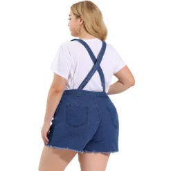Agnes Orinda Women's Plus Size Denim Jumpsuit Shorts Fray Pocket Overalls Short Pants -Avenue Clothing Shop GUEST 473d27ab 02a9 480e 98ce c69a41640d55