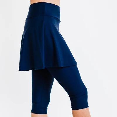 Calypsa Womens -Flared Swim Skort With Capri Leggings 3 Calypsa Womens -Flared Swim Skort With Capri Leggings