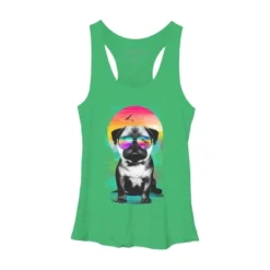 Women's Design By Humans Summer Pug By Clingcling Racerback Tank Top -Avenue Clothing Shop GUEST 491e1e90 c01b 4d41 a2e4 0ff7a926bab4