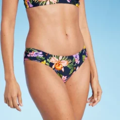 Women's Tropical Print Side-Tab Medium Coverage Hipster Bikini Bottom - Kona Sol™ Navy Blue -Avenue Clothing Shop GUEST 4ad2b220 7a75 453d be36 4042e3294a11