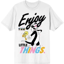 Looney Tunes "Enjoy The Little Things" Women's White Graphic Tee -Avenue Clothing Shop GUEST 4c9fcced 3ce3 4a42 bbf0 afdcbe38980b