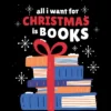 Junior's Design By Humans Christmas Books By ArtStyleAlice T-Shirt