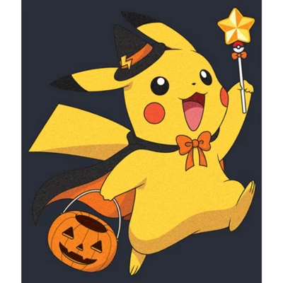 Junior's Pokemon Halloween Pikachu Wizard Costume Festival Muscle Tee 3 Junior's Pokemon Halloween Pikachu Wizard Costume Festival Muscle Tee