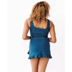 Lime Ricki Women's Indigo Square Neck Swim Crop