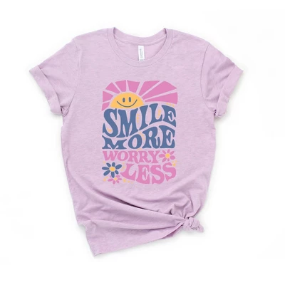 Simply Sage Market Women's Smile More Worry Less Sunshine Short Sleeve Graphic Tee 6 Simply Sage Market Women's Smile More Worry Less Sunshine Short Sleeve Graphic Tee - Image 4