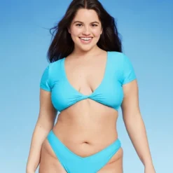 Women's Twist-Front Short Sleeve Bralette Bikini Top - Wild Fable™ -Avenue Clothing Shop GUEST 532a2288 450c 40b5 b6d9 432d1d16eb78