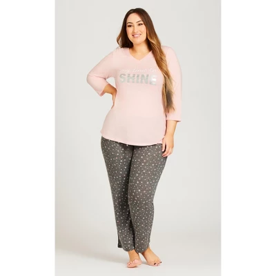 Women's Plus Size Shine Sleep Top - Pink | AVENUE 4 Women's Plus Size Shine Sleep Top - Pink | AVENUE - Image 2