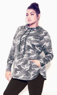 Women's Plus Size Pocket Print Sweat Top - Gray Camo | ZIM & ZOE 5 Women's Plus Size Pocket Print Sweat Top - Gray Camo | ZIM & ZOE - Image 3