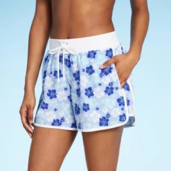 Women's 4" Inseam High Waist Lace-Up Board Shorts - Wild Fable™ Blue Floral Print -Avenue Clothing Shop GUEST 5597a22c 8312 4f78 b6eb 8eb592e1b60b