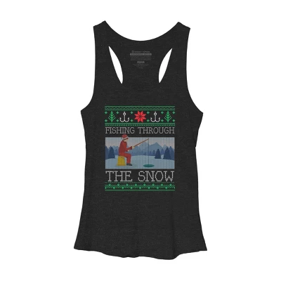 Women's Design By Humans Christmas Ice Fishing Through Snow Fishing Ugly Christmas Sweate By Pahari Racerback Tank Top 5 Women's Design By Humans Christmas Ice Fishing Through Snow Fishing Ugly Christmas Sweate By Pahari Racerback Tank Top - Image 3