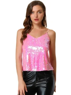 Allegra K Women's Sequined Shining Club Party Sparkle Cami Top -Avenue Clothing Shop GUEST 56bc2f13 33dd 4dbe a5da ad7414d4904c