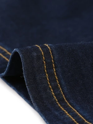 Agnes Orinda Women's Plus Size Denim Shortall Button Jeans Short 6 Agnes Orinda Women's Plus Size Denim Shortall Button Jeans Short - Image 4