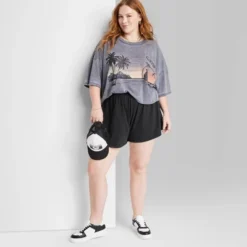 Women's Ascot + Hart Graphic Pull-On Shorts - Black -Avenue Clothing Shop GUEST 578df1a5 9528 4895 8433 9b6ffa96f95b