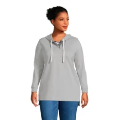Lands' End Women's Long Sleeve Heavyweight Jersey Button Front Hoodie Tunic -Avenue Clothing Shop GUEST 580bbaf9 a998 4b80 a56b 4554c6cfe8b1