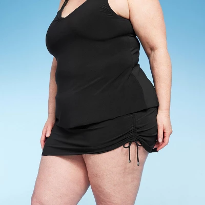 Women's UPF 50 Side-Tie Cinched Drawstring Skirt - Shape + Style™ By Aqua Green® Black 10 Women's UPF 50 Side-Tie Cinched Drawstring Skirt - Shape + Style™ By Aqua Green® Black - Image 8