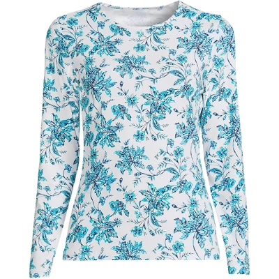 Lands' End Women's Long Crew Neck Long Sleeve Rash Guard UPF 50 Sun Protection Modest Swim Tee 16 Lands' End Women's Long Crew Neck Long Sleeve Rash Guard UPF 50 Sun Protection Modest Swim Tee - Image 14