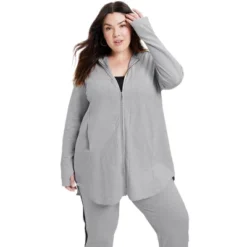 June + Vie By Roaman's Women’s Plus Size Zip-Up French Terry Hoodie -Avenue Clothing Shop GUEST 5a8a915e a01b 4213 9991 7d432e81c83b