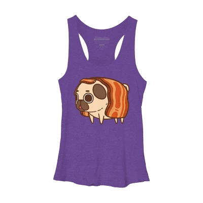Women's Design By Humans Puglie Bacon Strip By Puglie Racerback Tank Top 10 Women's Design By Humans Puglie Bacon Strip By Puglie Racerback Tank Top - Image 8