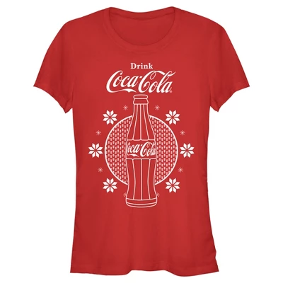 Coca-Cola Junior's Coca Cola Christmas Snowflakes Bottle T-Shirt 5 Coca-Cola Junior's Coca Cola Christmas Snowflakes Bottle T-Shirt - Image 3