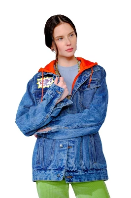 Members Only - Women's Chucky Hoodie Trucker Oversized Jacket 7 Members Only - Women's Chucky Hoodie Trucker Oversized Jacket - Image 5