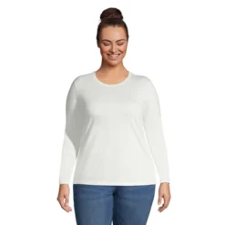 Lands' End Women's Relaxed Supima Cotton Long Sleeve Crewneck T-Shirt -Avenue Clothing Shop GUEST 63722278 7ed7 4402 a363 e73f0dacfdc2