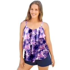 Swim 365 Women’s Plus Size Longer-Length Tiered-Ruffle Tankini Top -Avenue Clothing Shop GUEST 63b5fc13 3316 4c6f a322 fc5bfb214a7f