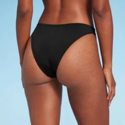 Women's Cinch Detail High Leg Bikini Bottom - Shade & Shore⢠Black