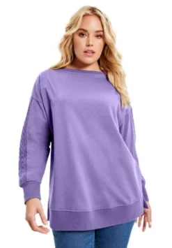 June + Vie By Roaman's Women’s Plus Size French Terry Boatneck Sweatshirt 7 June + Vie By Roaman's Women’s Plus Size French Terry Boatneck Sweatshirt -Avenue Clothing Shop GUEST 682676c9 8f19 4bb1 9391 b2ec8c806349