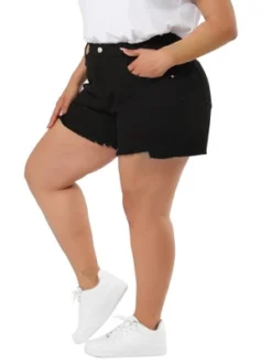 Agnes Orinda Women's Plus Size Denim Mid-Rise Stretchy Raw Hem Casual Jean Shorts 10 Agnes Orinda Women's Plus Size Denim Mid-Rise Stretchy Raw Hem Casual Jean Shorts -Avenue Clothing Shop GUEST 687fd84d 4973 4af9 97eb d9c4d8d3e615