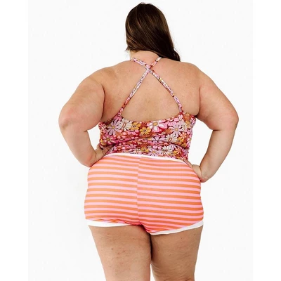 Lime Ricki Women's Groovy Blooms Double-Cinch Tankini Top 6 Lime Ricki Women's Groovy Blooms Double-Cinch Tankini Top - Image 4