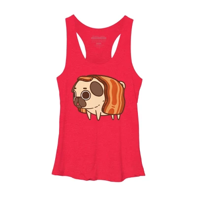 Women's Design By Humans Puglie Bacon Strip By Puglie Racerback Tank Top 11 Women's Design By Humans Puglie Bacon Strip By Puglie Racerback Tank Top - Image 9