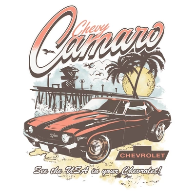 Junior's General Motors See The USA In Your Chevrolet Camaro T-Shirt 3 Junior's General Motors See The USA In Your Chevrolet Camaro T-Shirt