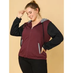 Agnes Orinda Women's Plus Size Casual Hood Color Block Zip Up Hoodie Jacket With Pocket 10 Agnes Orinda Women's Plus Size Casual Hood Color Block Zip Up Hoodie Jacket With Pocket -Avenue Clothing Shop GUEST 6e17e1b9 cd86 4d72 af17 dc9ecb553b46