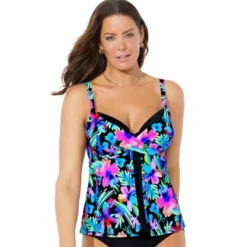 Swimsuits For All Women’s Plus Size Faux Flyaway Underwire Tankini Top -Avenue Clothing Shop GUEST 6e38cc13 1933 4d68 9a97 39c5dfce4eed