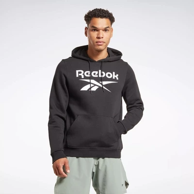 Reebok Identity Fleece Stacked Logo Pullover Hoodie Mens 9 Reebok Identity Fleece Stacked Logo Pullover Hoodie Mens - Image 7