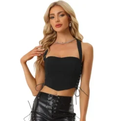 Allegra K Women's Party Sleeveless Lace-up Clubwear Crop Bustier Corset Tops -Avenue Clothing Shop GUEST 75797113 cdcd 4a80 a1c0 aafcddb1091e