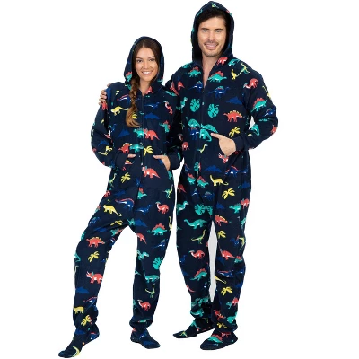 Footed Pajamas - Dinosaur Kingdom Adult Hoodie Fleece Onesie 6 Footed Pajamas - Dinosaur Kingdom Adult Hoodie Fleece Onesie - Image 4
