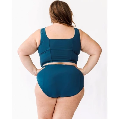 Lime Ricki Women's Indigo Square Neck Swim Crop 5 Lime Ricki Women's Indigo Square Neck Swim Crop - Image 3