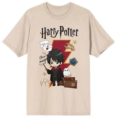 Harry Potter Kanji Lightning Bolt Art Crew Neck Short Sleeve Women's Natural T-shirt 5 Harry Potter Kanji Lightning Bolt Art Crew Neck Short Sleeve Women's Natural T-shirt - Image 3