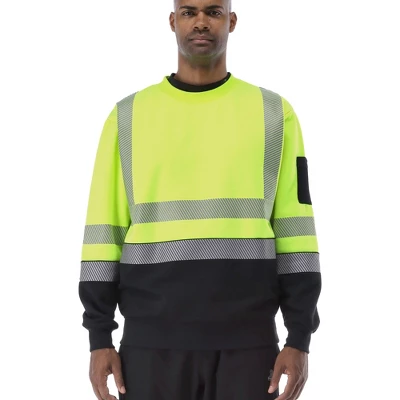 RefrigiWear High Visibility Hi Vis ANSI Type R, Class 3 Breathable Safety Crewneck Sweatshirt With Reflective Tape 3 RefrigiWear High Visibility Hi Vis ANSI Type R, Class 3 Breathable Safety Crewneck Sweatshirt With Reflective Tape