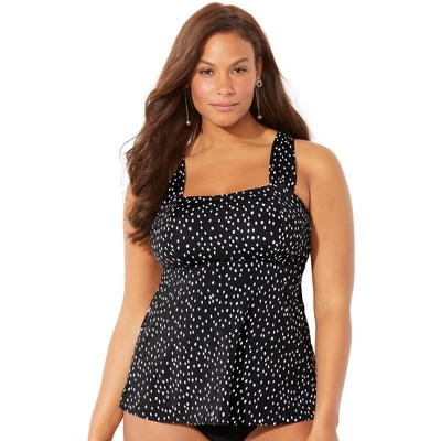 Swimsuits For All Women’s Plus Size Tie-Back Tankini Top 3 Swimsuits For All Women’s Plus Size Tie-Back Tankini Top