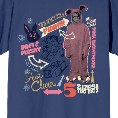 A Christmas Story Pink Nightmare Women's Navy T-shirt 3 A Christmas Story Pink Nightmare Women's Navy T-shirt
