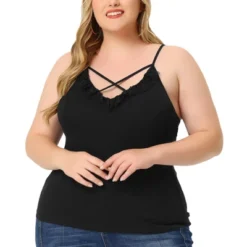 Agnes Orinda Plus Size Camisole For Women Contrast Lace Criss Cross V Neck Spaghetti Strap Top 13 Agnes Orinda Plus Size Camisole For Women Contrast Lace Criss Cross V Neck Spaghetti Strap Top -Avenue Clothing Shop GUEST 7bdece49 22ad 43ee 99f8 0865d966f112