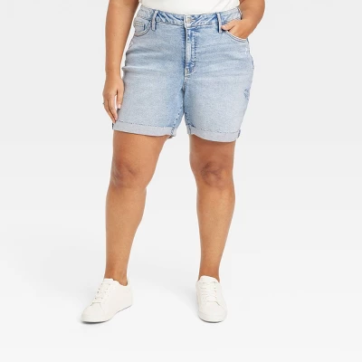Women's High-Waisted Bermuda Jean Shorts - Ava & Viv™ 6 Women's High-Waisted Bermuda Jean Shorts - Ava & Viv™ - Image 4