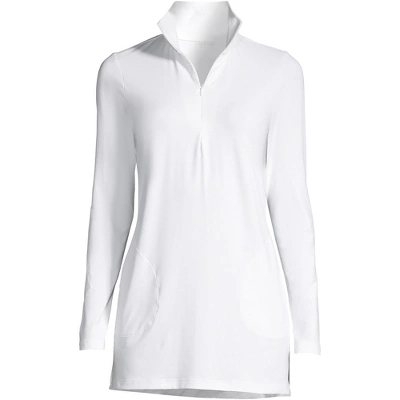 Lands' End Women's Quarter Zip Long Sleeve Tunic Rash Guard Cover-up UPF 50 Sun Protection 7 Lands' End Women's Quarter Zip Long Sleeve Tunic Rash Guard Cover-up UPF 50 Sun Protection - Image 5