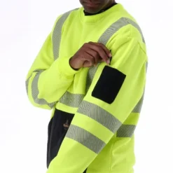 RefrigiWear High Visibility Hi Vis ANSI Type R, Class 3 Breathable Safety Crewneck Sweatshirt -Avenue Clothing Shop GUEST 80bcc445 4736 4a70 a164 12df4fadbbea